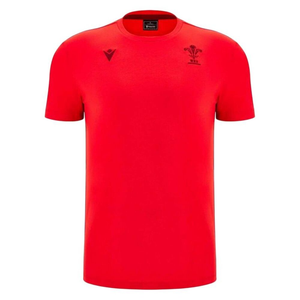 Wales Unisex Adult 2025 Macron Logo T-Shirt / Red